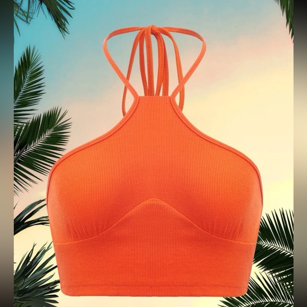 Ribbed Halter Crop Top